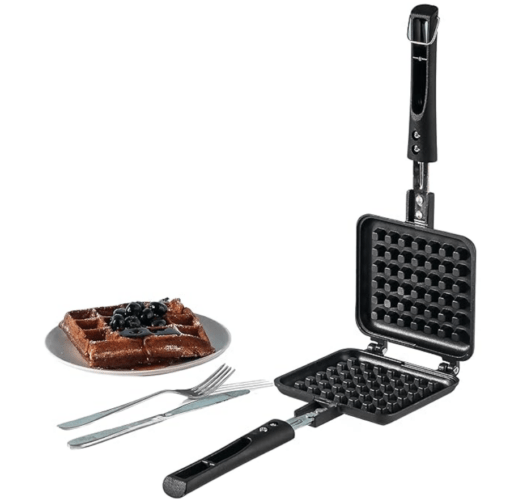 Vinod Zest Die Cast Aluminium Non Stick Waffle Maker | Waffle Pan Cake Maker Machine |Gas Base | 3 Layer Coating | Scratch Proof | 1 Year Warranty, 1000 Watts, Black